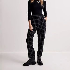Madewell Huston Pull-On Tapered Pants in Plaid Size Medium NWT